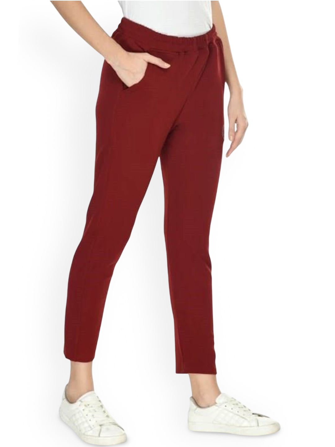 

Purser Women Original Mid-Rise Regular Trousers, Maroon