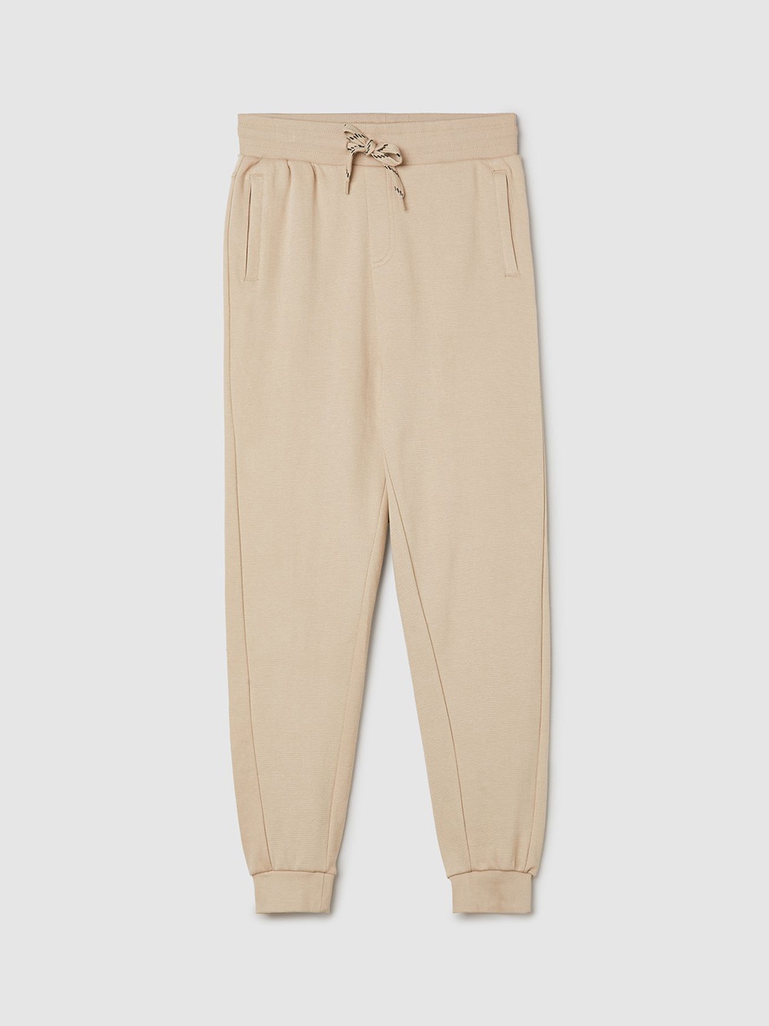 

max Boys Mid-Rise Pure Cotton Joggers, Beige