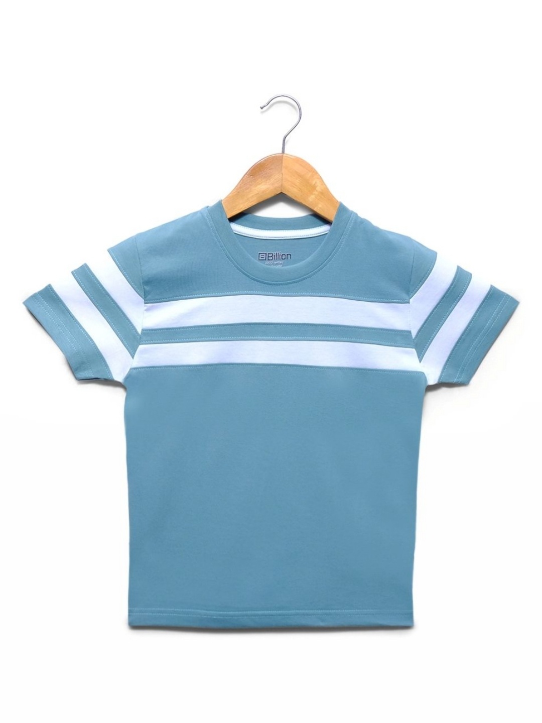 

Billion Boys Striped Round Neck Cotton T-shirt, Sea green