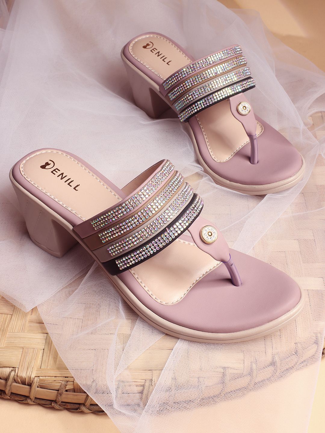 

Denill Women Open Toe Block Sandals, Pink