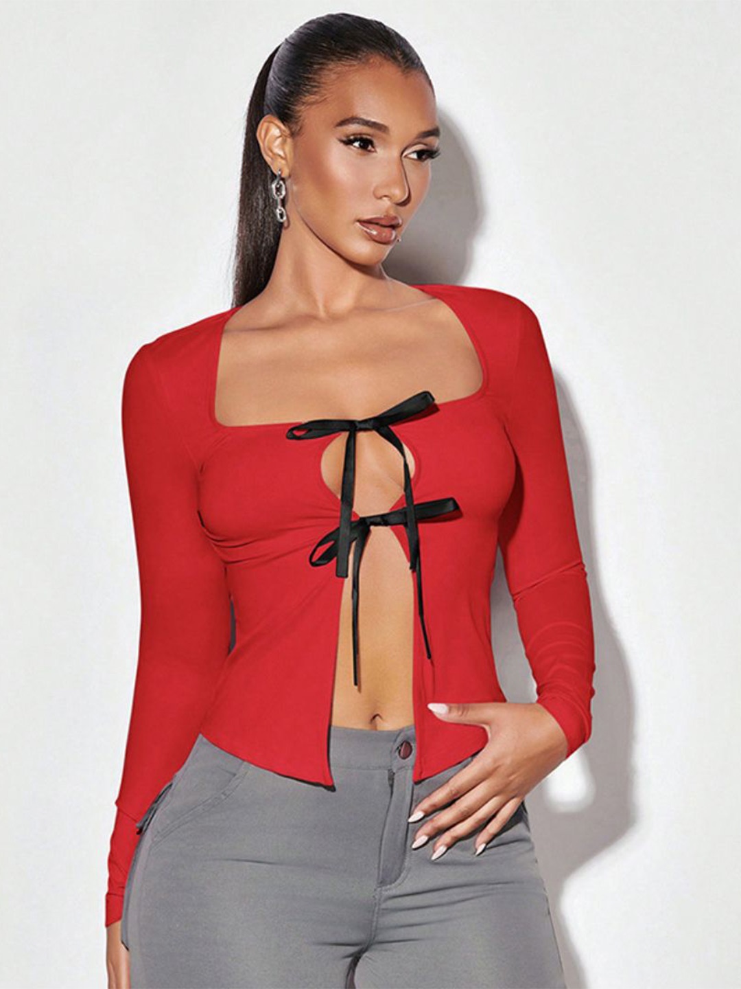 

StyleCast Applique Top, Red