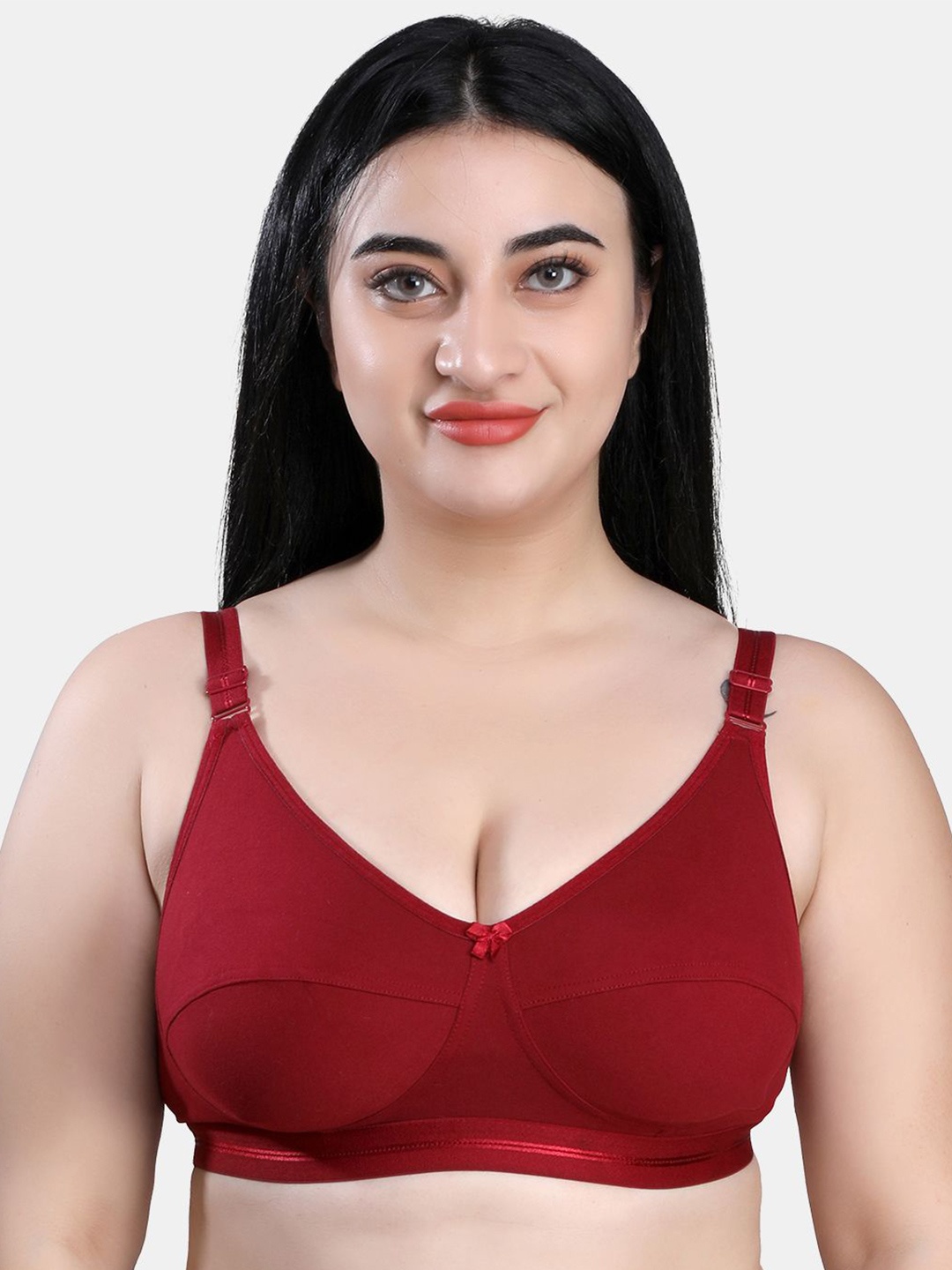 

SKDREAMS Women Bra Full Coverage Non-Wired Bra, Maroon