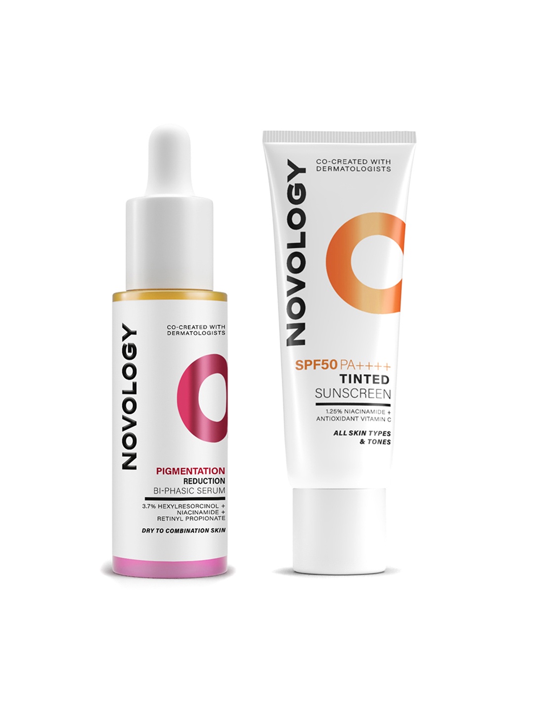 

Novology Set Of Hyperpigmentation Serum & SPF50 Tinted Sunscreen, White