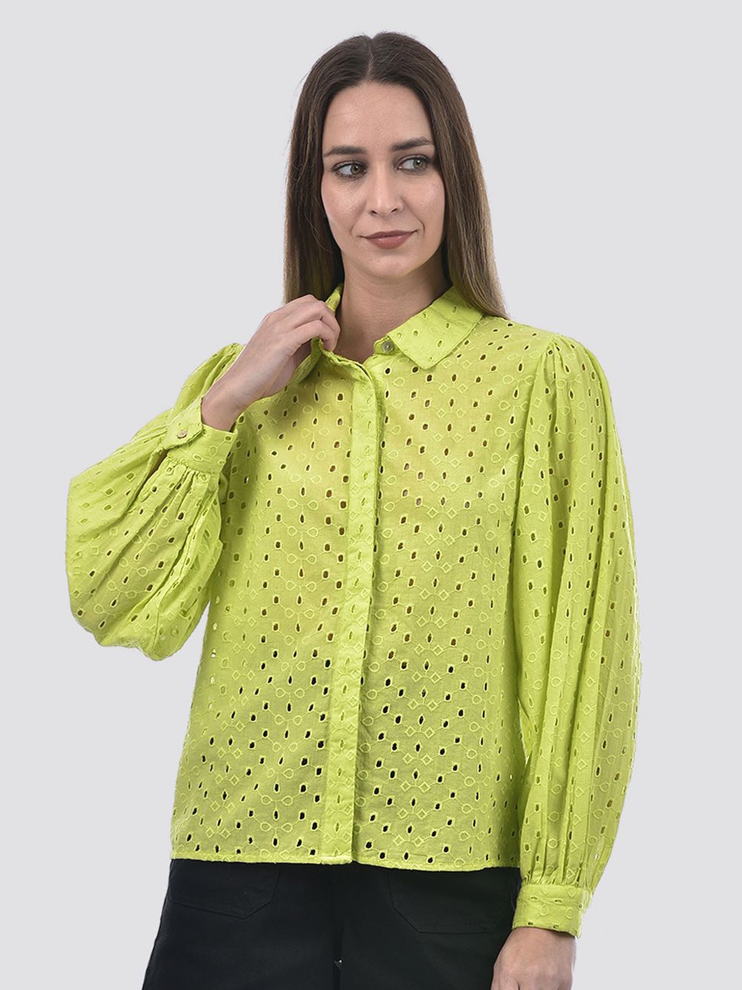 

ONLY Women Floral Opaque Casual Shirt, Green