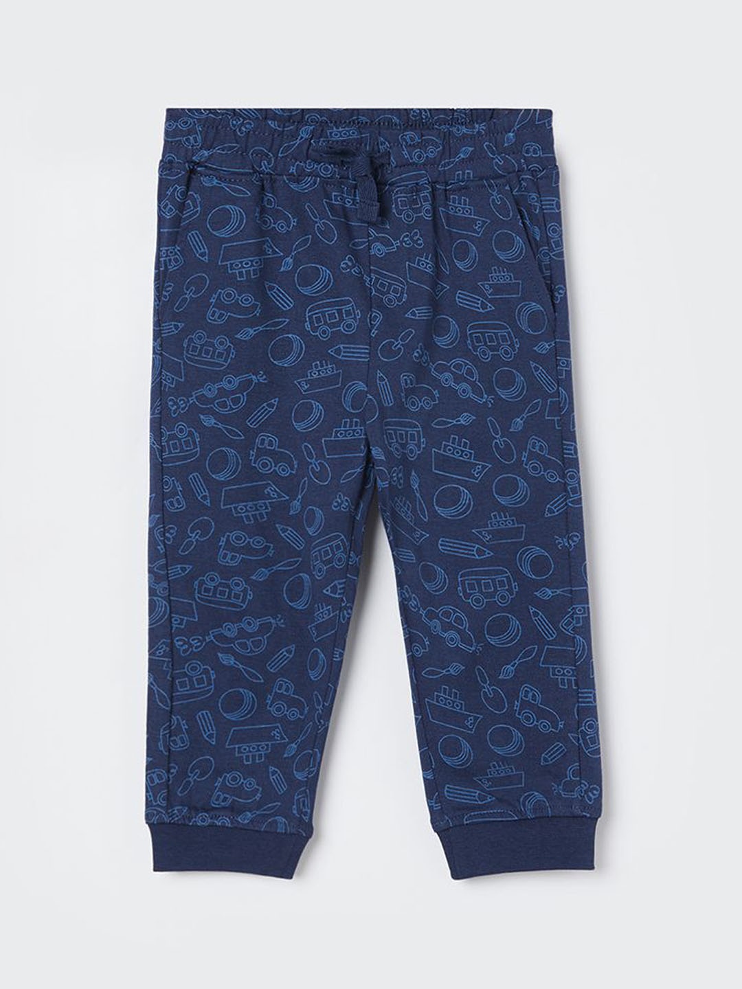 

Juniors by Lifestyle Boys Printed Pure Cotton Joggers, Blue
