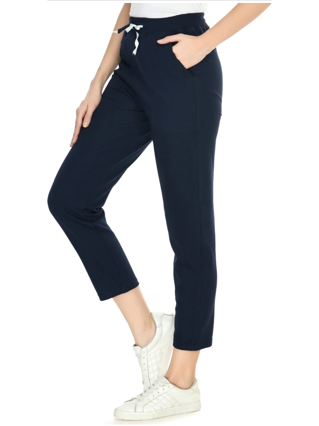 

Purser Women Original Regular Fit Mid-Rise Cotton Trouser, Blue