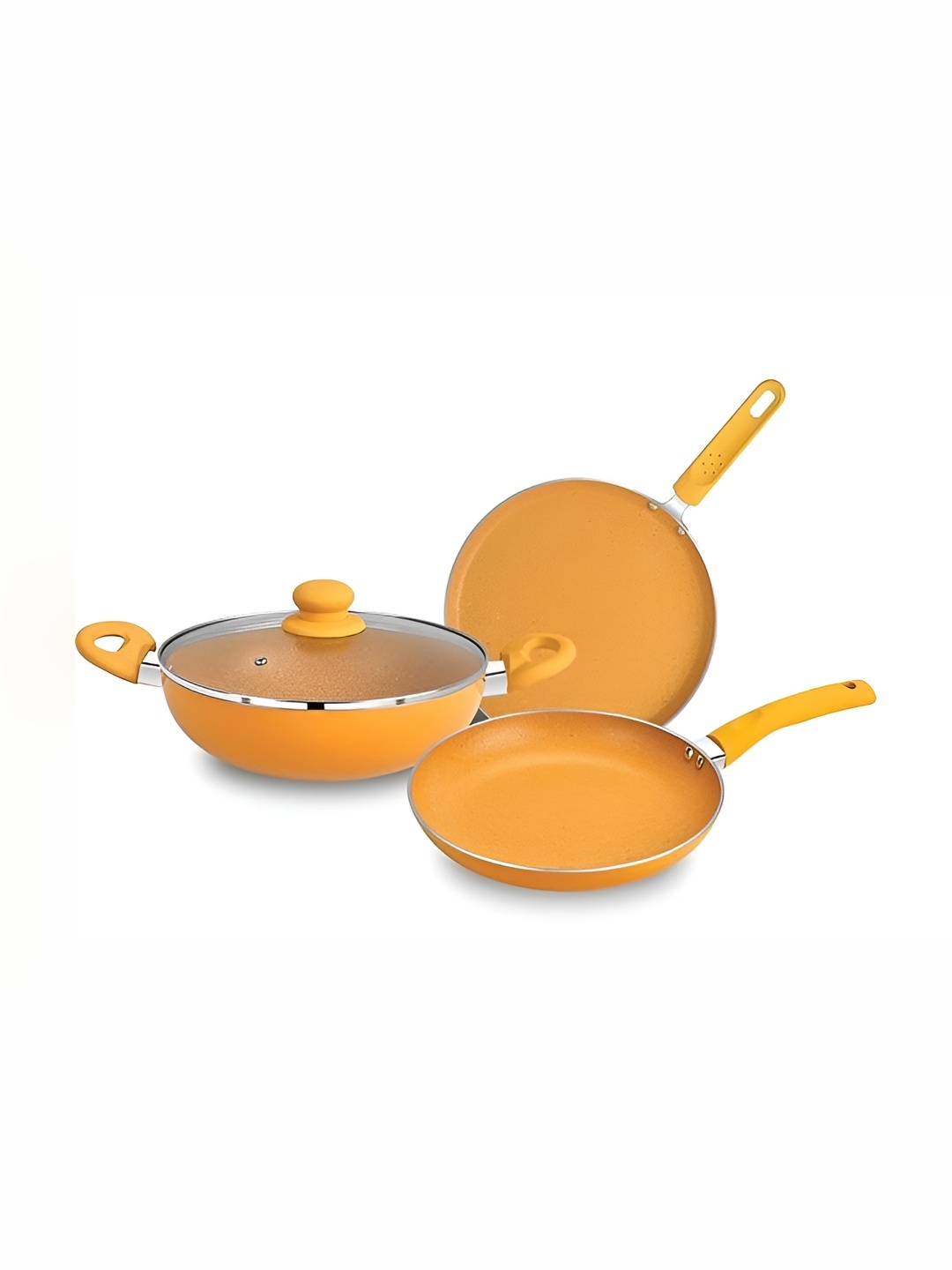 

BERGNER Yellow Induction Base Aluminium Cookware Set of