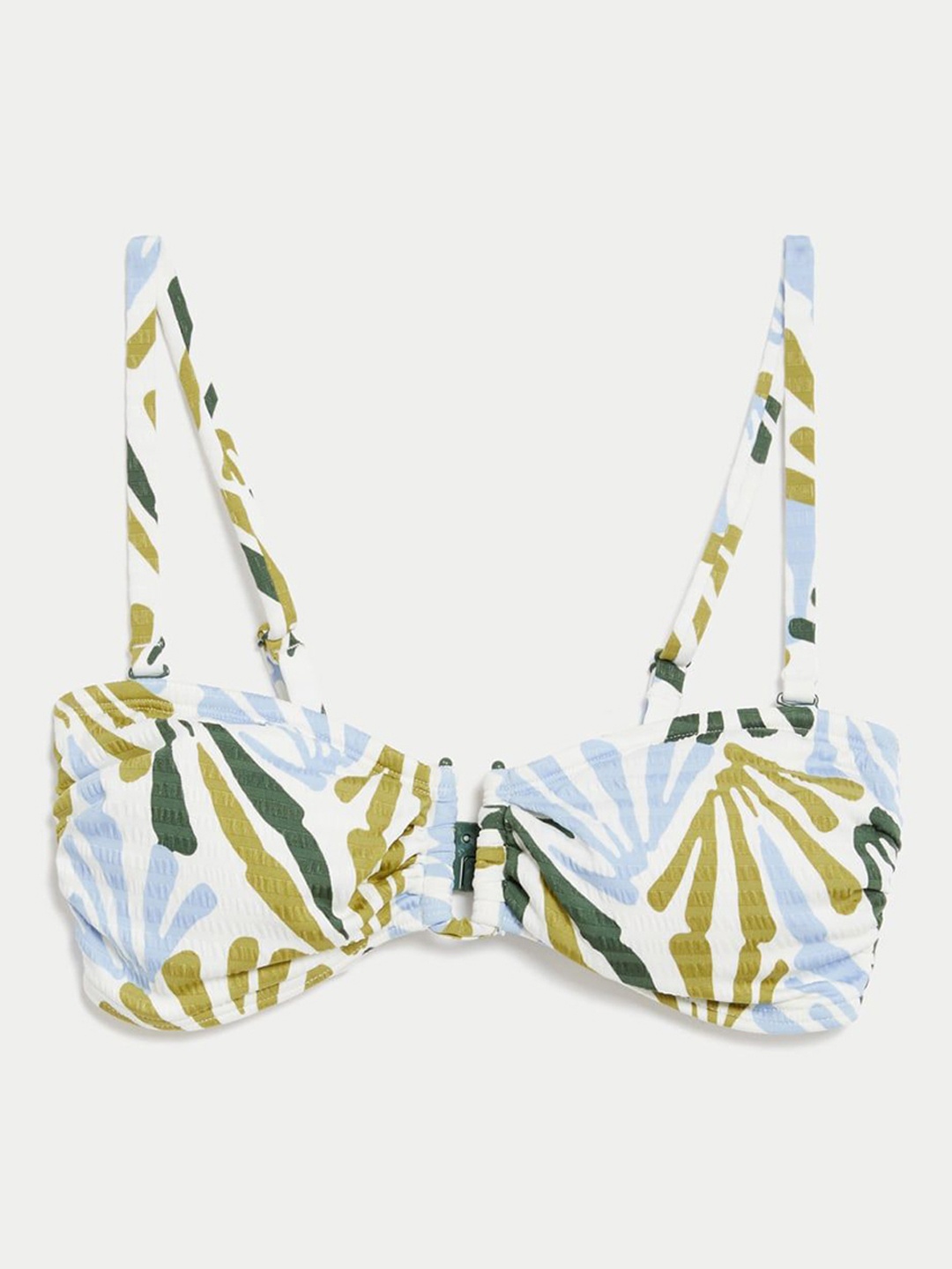 

Marks & Spencer Striped Padded U-Wire Bandeau Bikini Top, Green