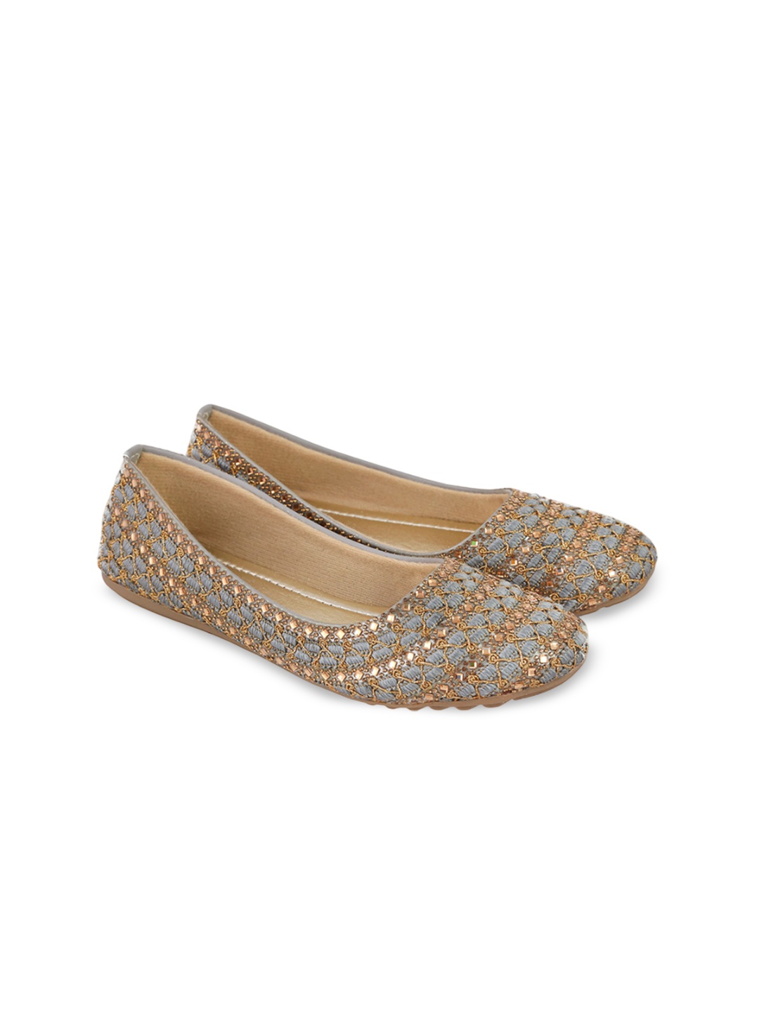 

RG Collections Women Embellished Ballerinas Flats, Grey