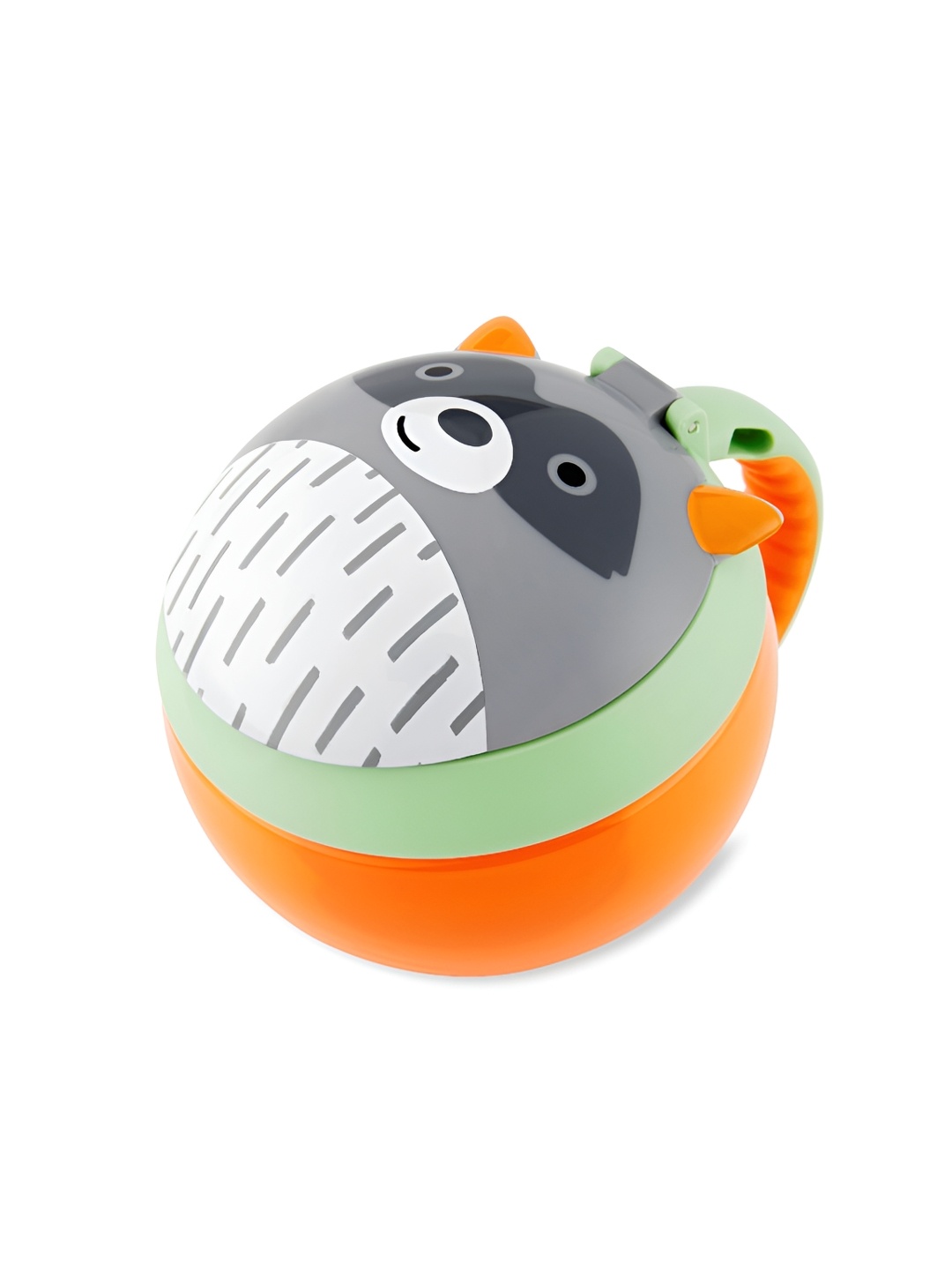 

SKIP HOP Kids Raccoon Grey & Orange Snack Cup Lunch Box