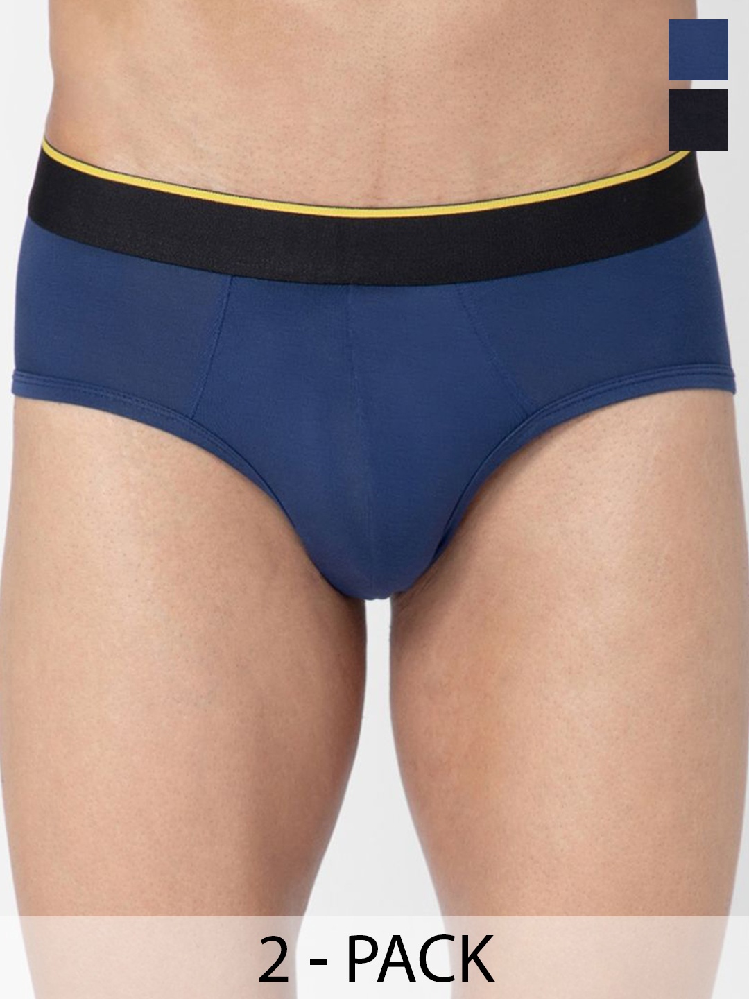 

bummer Men Pack of 2 Solid Micro Modal Briefs Underwear BRGALNX02S, Blue