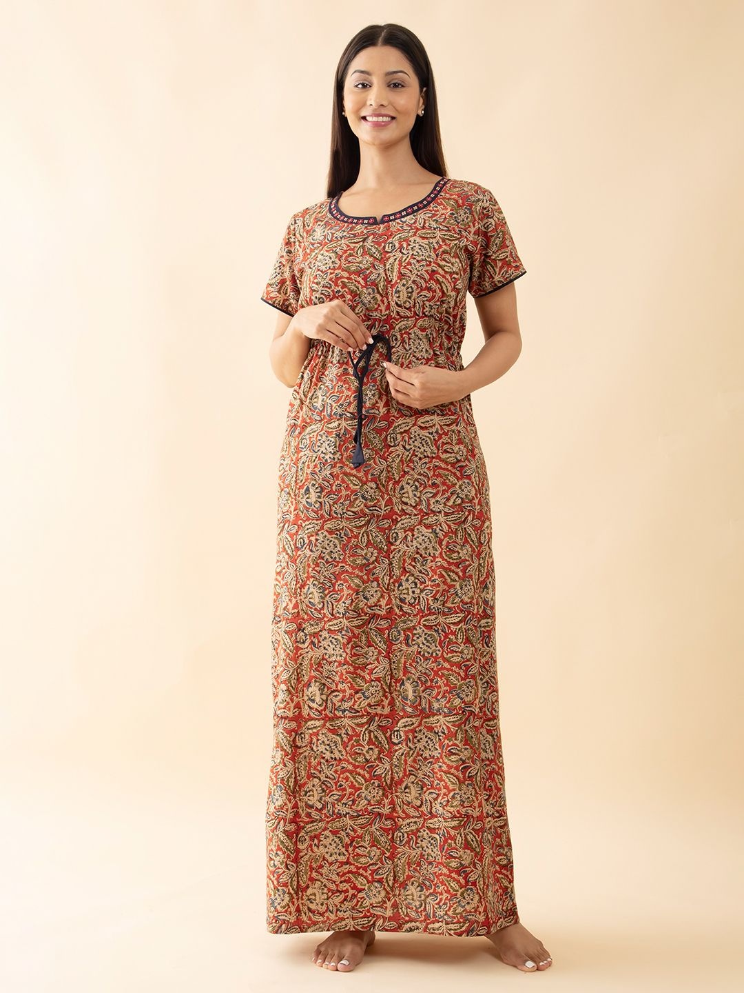 

Maybell Printed Maxi Nightdress, Rust