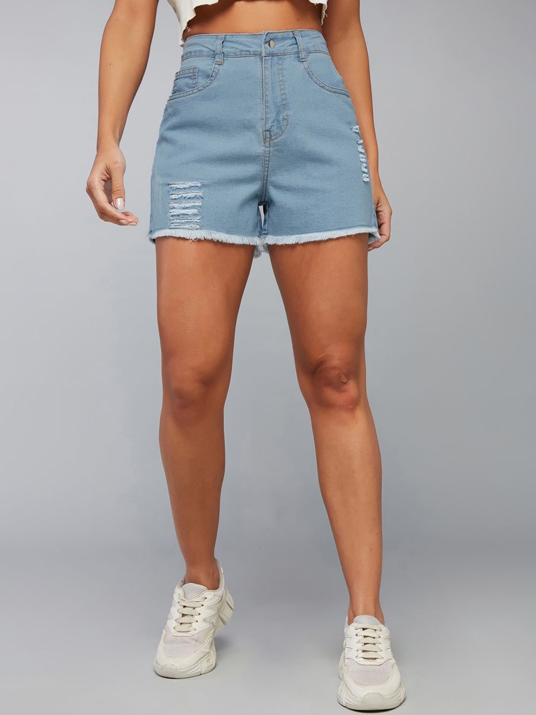 

DOLCE CRUDO Women Denim Denim Shorts, Blue