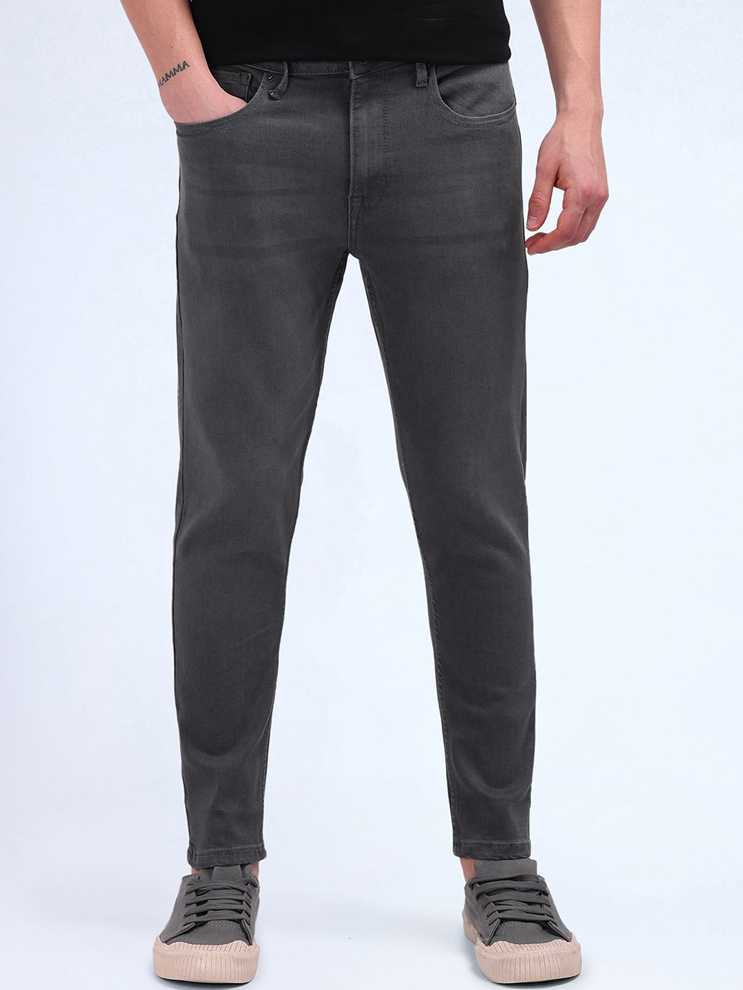 

Flying Machine Men Slim Fit Stretchable Jeans, Grey
