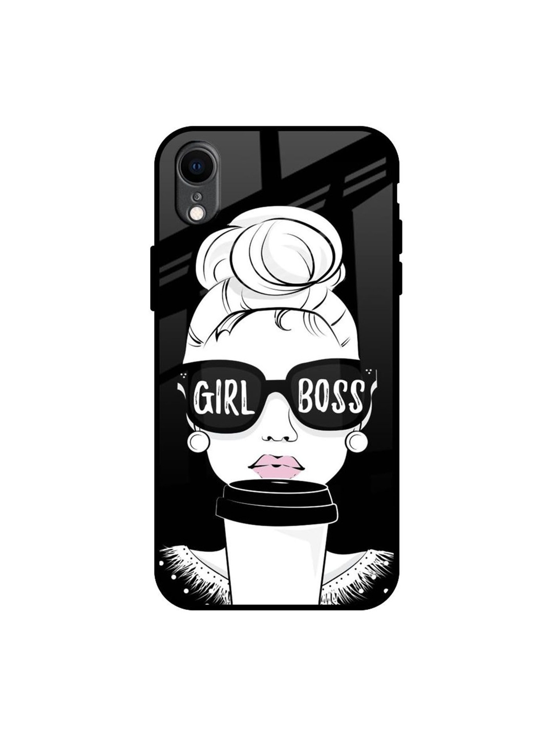 

QRIOH Quirky Printed iPhone XR Back Case Mobile Accessories, Black