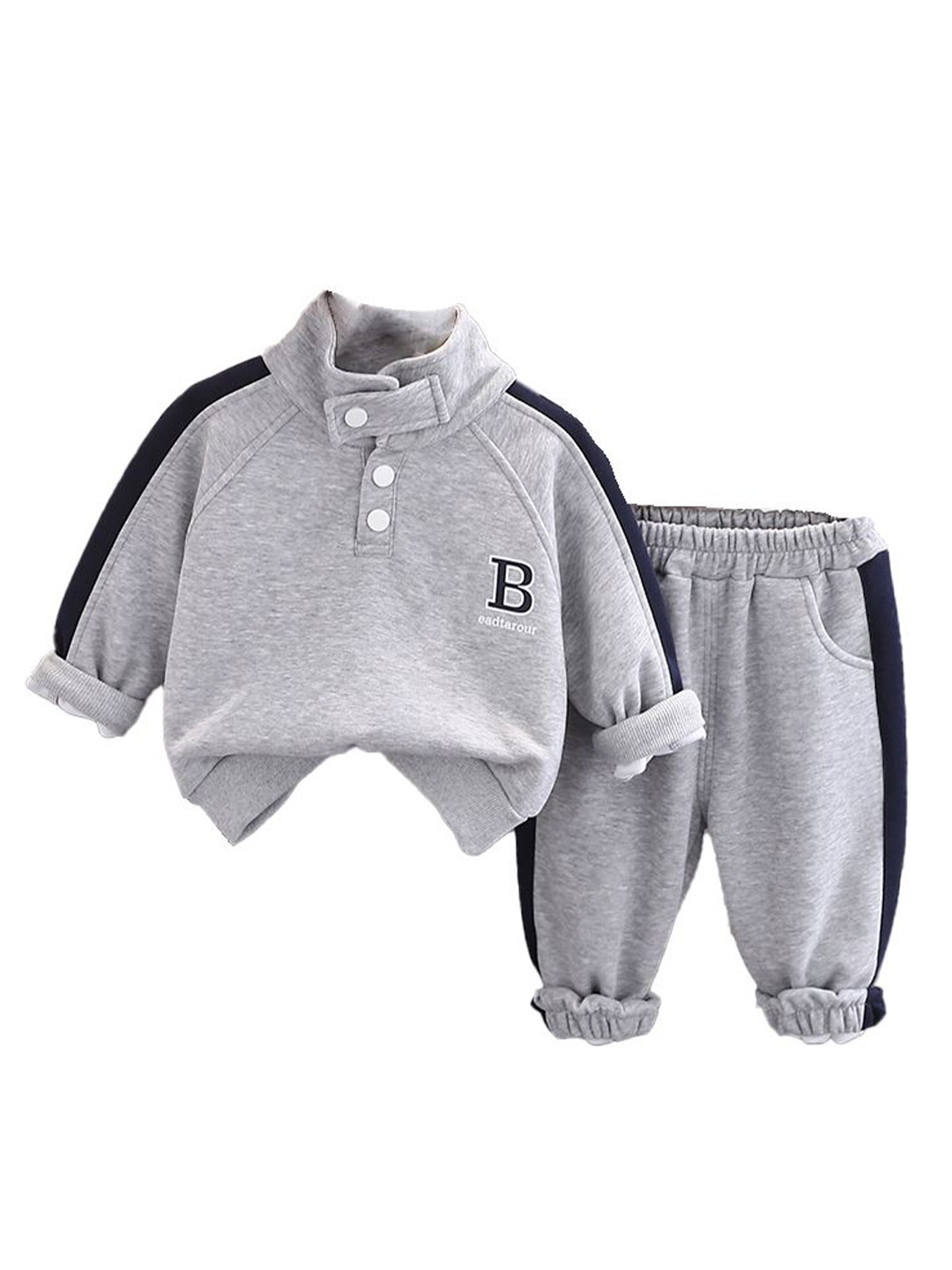 

StyleCast x Revolte Boys Halter Neck Sweatshirt With Trousers, Grey