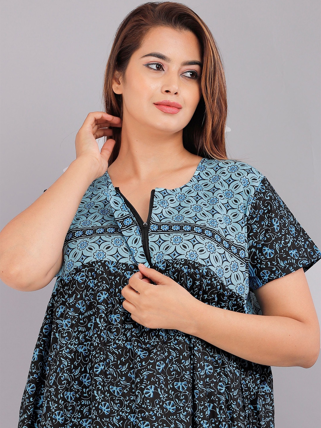 

PR PINK ROYAL Printed Maxi Nightdress, Blue