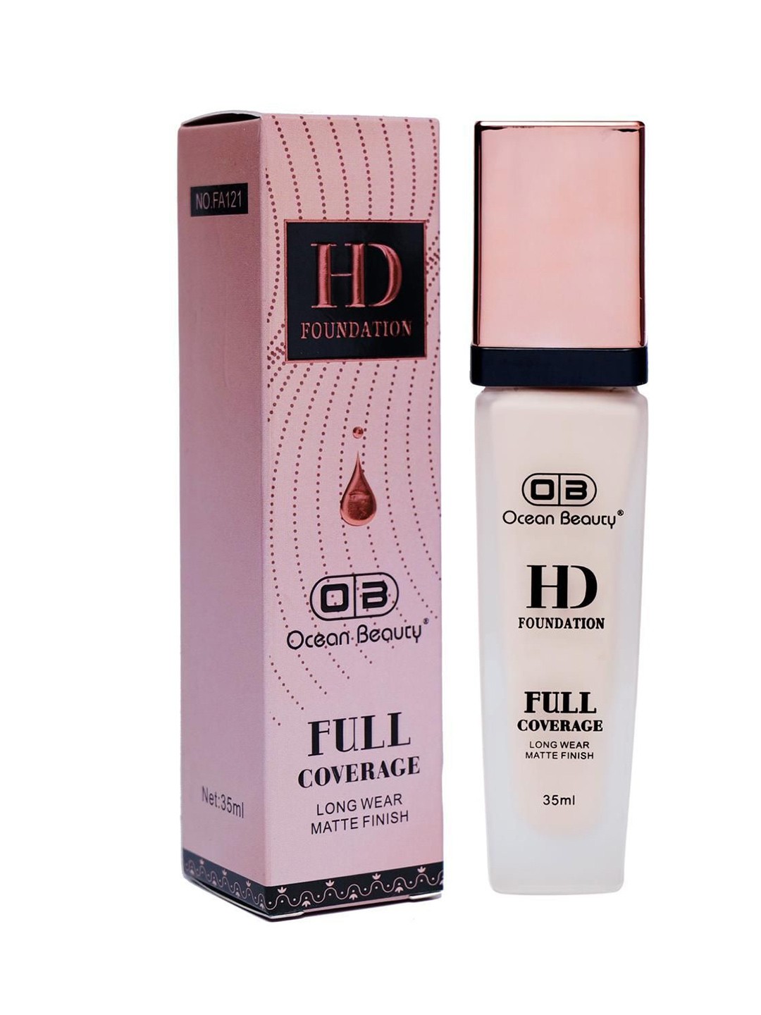 

OB Ocean Beauty Full Coverage Long Wear Matte Finish HD Foundation- 35 ml- Shade- 04, Beige