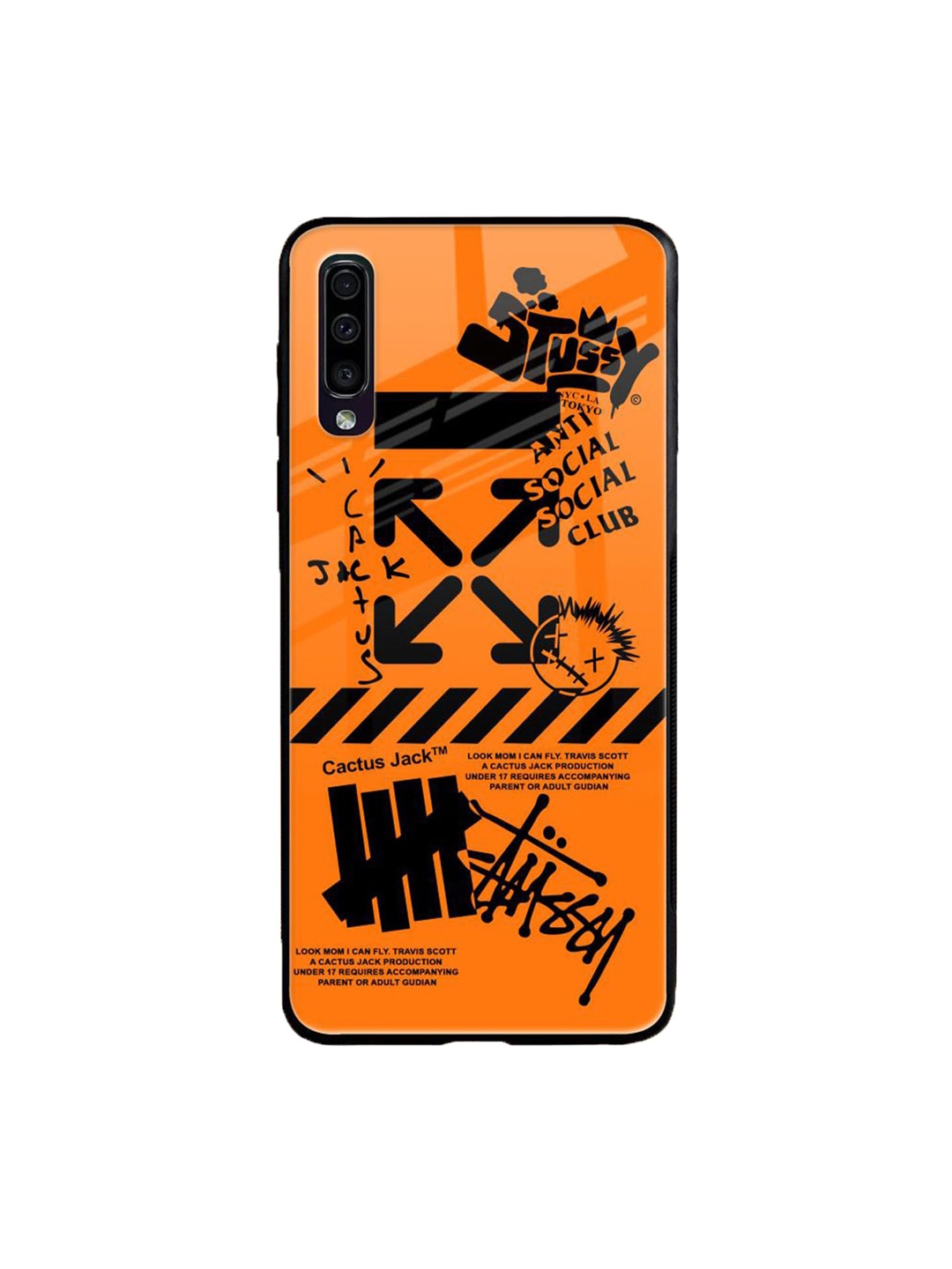 

QRIOH Anti Social Club Printed Samsung Galaxy A50 Back Case, Orange