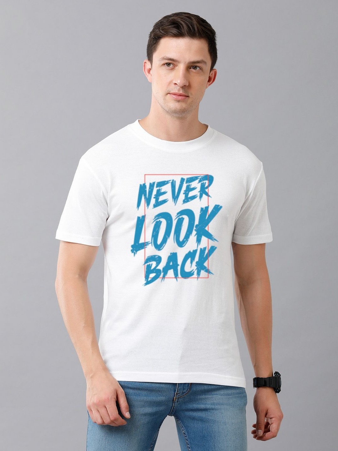

Moda Rapido Men Typography Printed Round Neck Cotton T-shirt, White