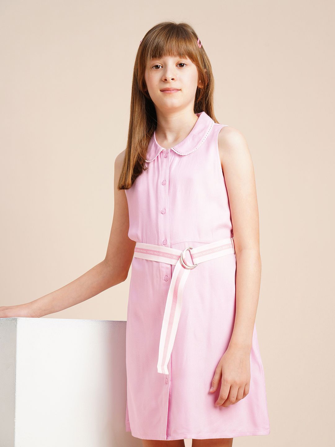 

Vero Moda Peter Pan Collar Shirt Dress, Pink
