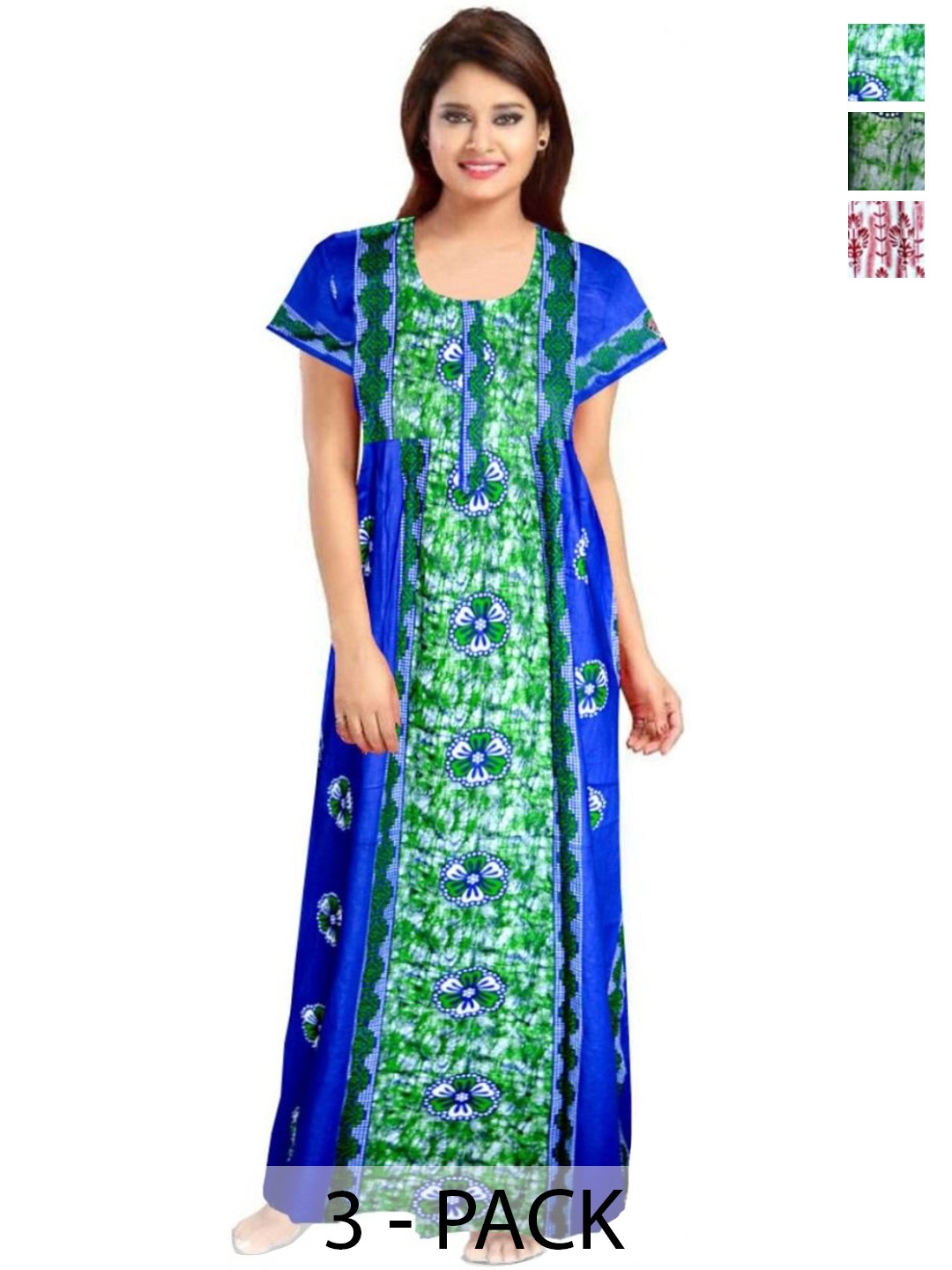 

PR PINK ROYAL Printed Maxi Nightdress, Green