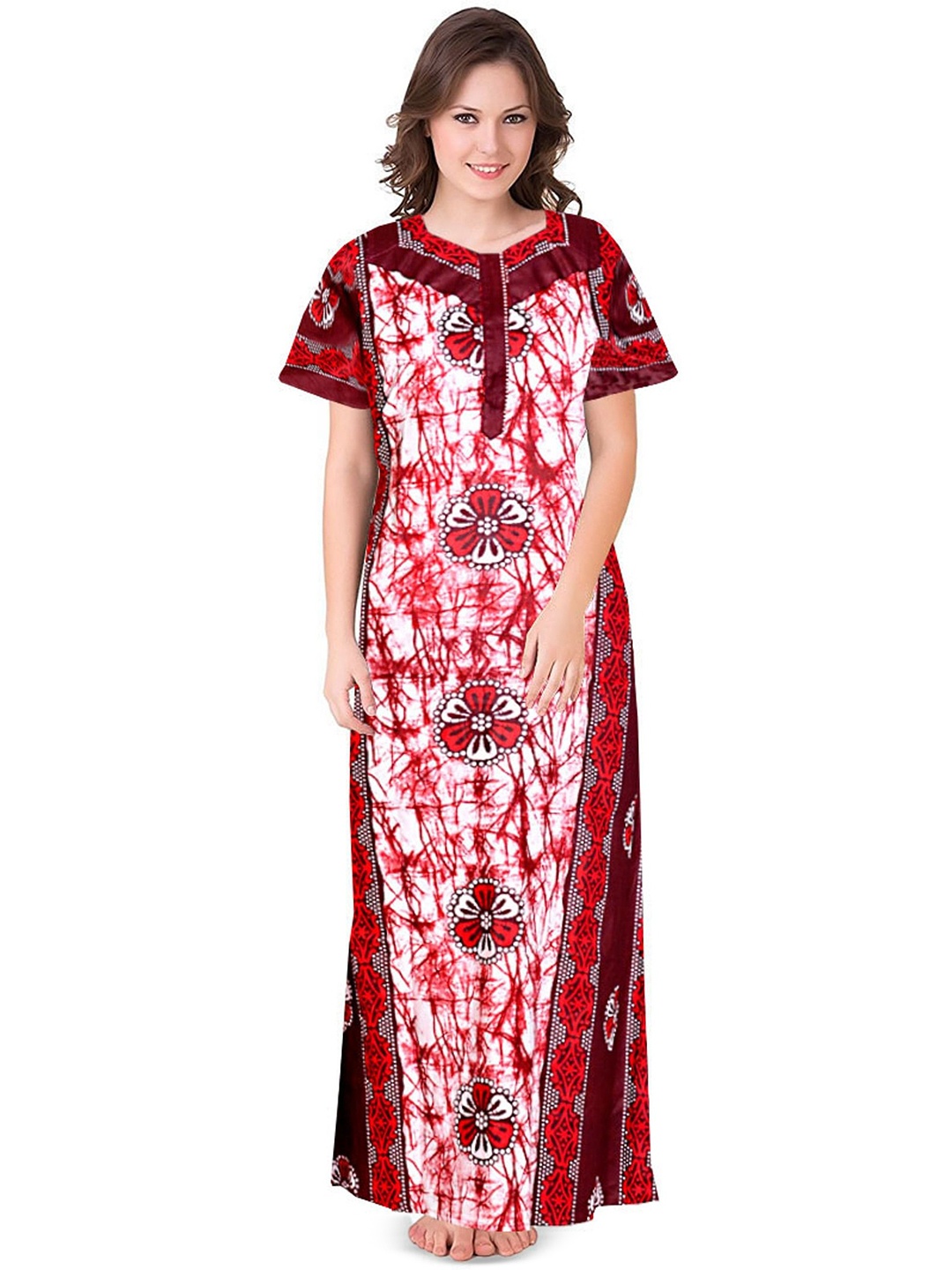 

PR PINK ROYAL Printed Maxi Nightdress, Red