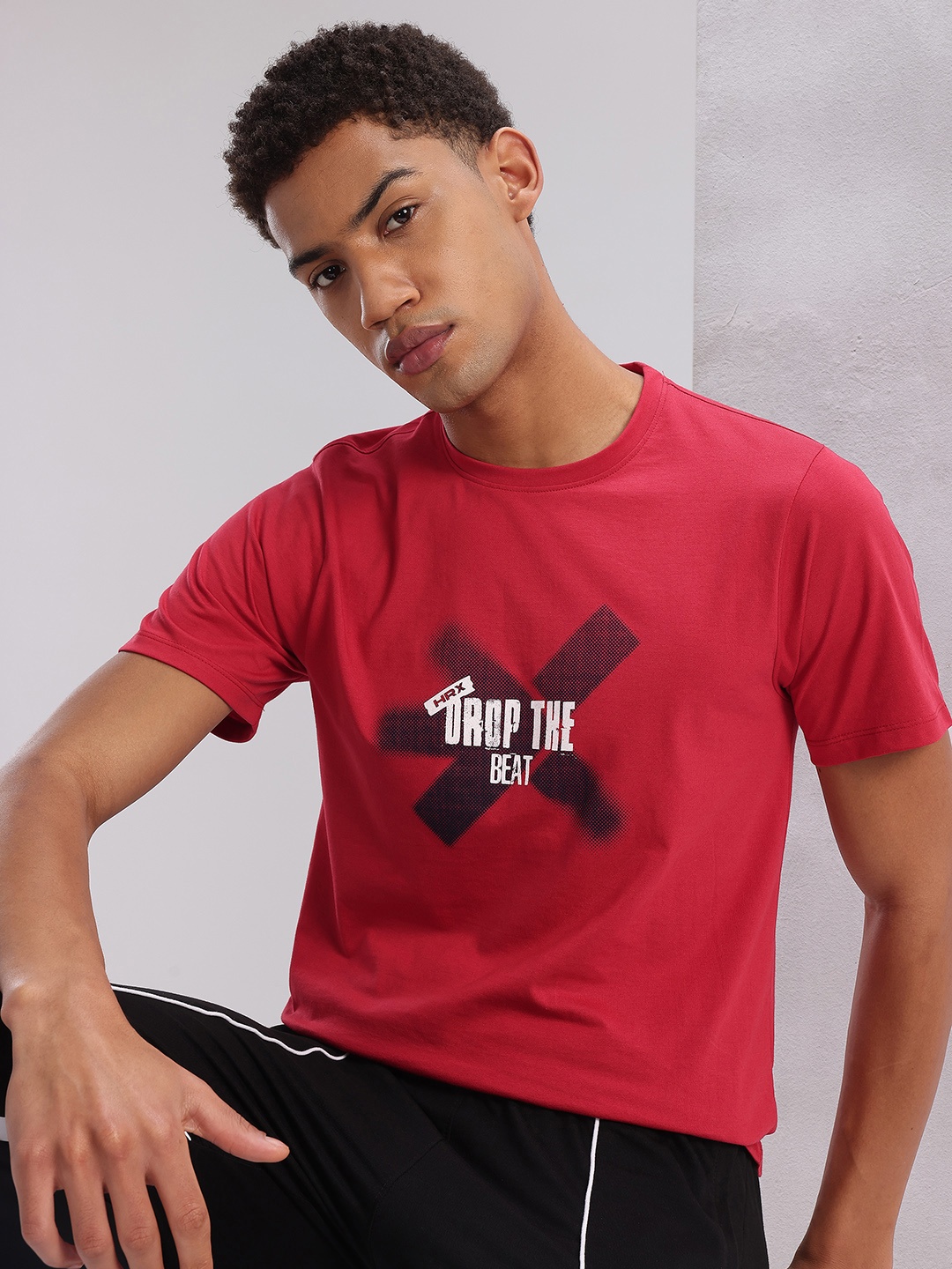 

HRX by Hrithik Roshan Printed Lifestyle T-shirt, Red