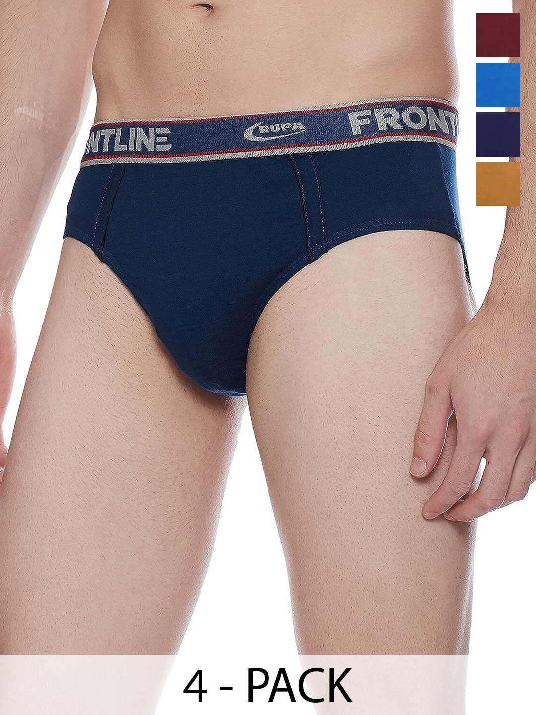

Rupa Pack Of 4 Assorted Pure Cotton Basic Briefs - Frontline-Expando-Plain-4--85