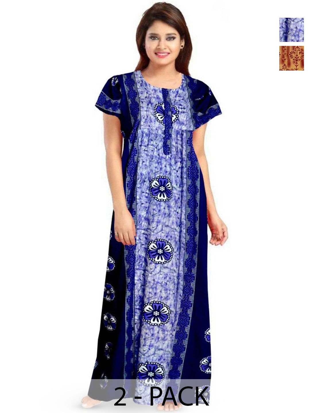

PR PINK ROYAL Printed Maxi Nightdress, Blue