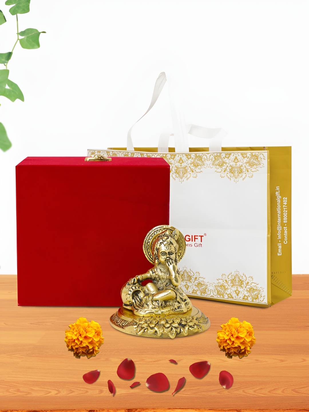 

INTERNATIONAL GIFT Gold-Toned Laddu Gopal Religious Idol Showpiece