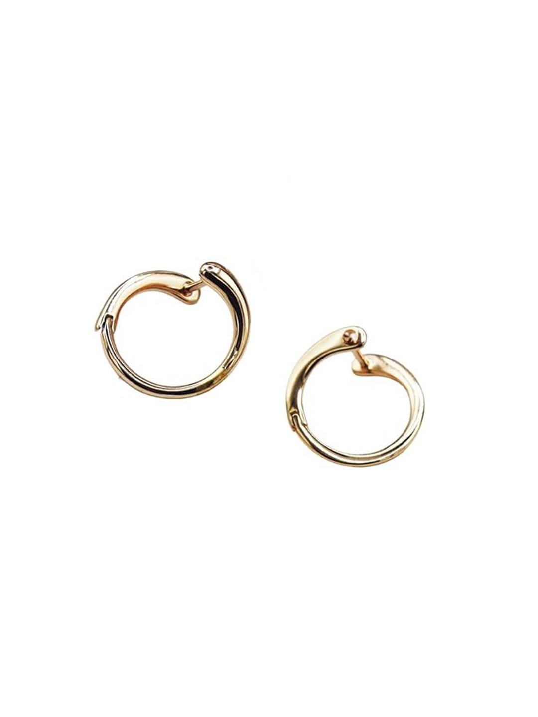 

ISHI New York Gold-Plated Contemporary Shaped Hoop Earrings