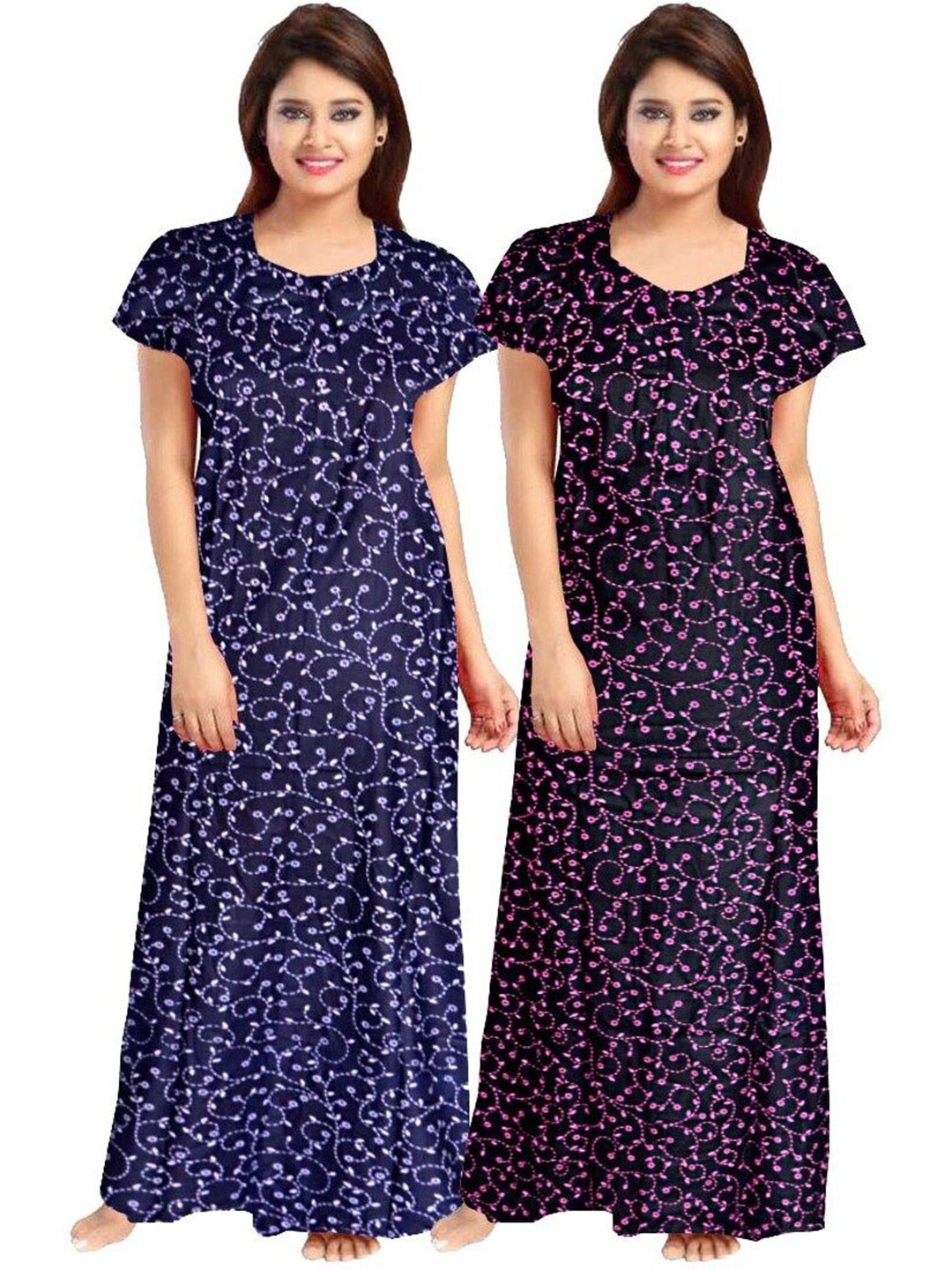 

PR PINK ROYAL Printed Maxi Nightdress, Blue