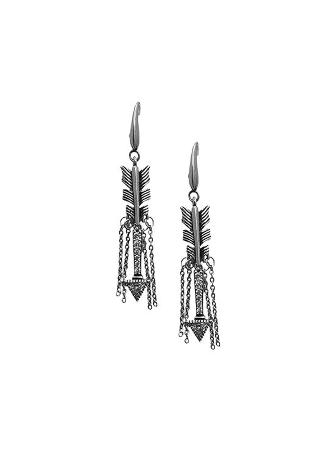 

ISHI New York Rhodium-Plated Directional Dangles Earrings, Silver