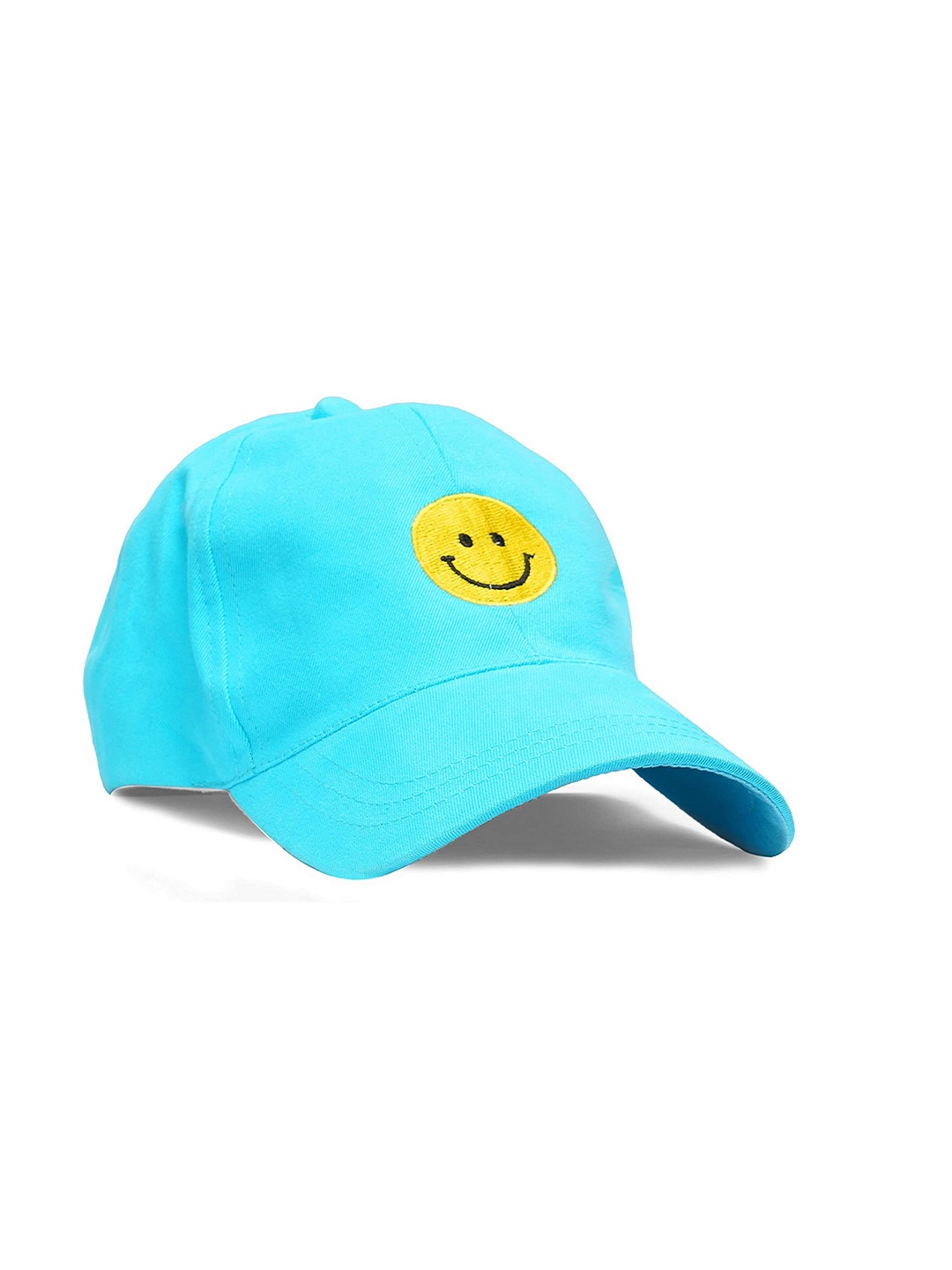 

Infispace Men Embroidered Pure Cotton Smiley Summer Cap, Blue