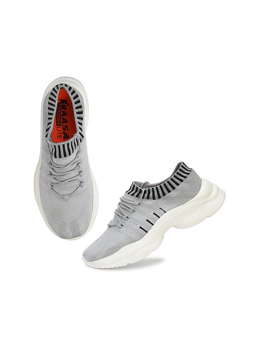 

KRAASA Women Mesh Flymesh Running Shoes, Grey