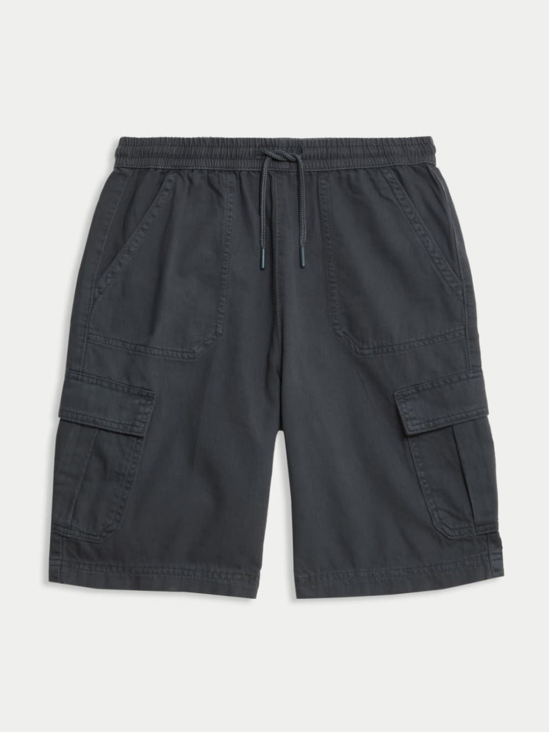 

Marks & Spencer Boys High-Rise Pure Cotton Cargo Shorts, Grey