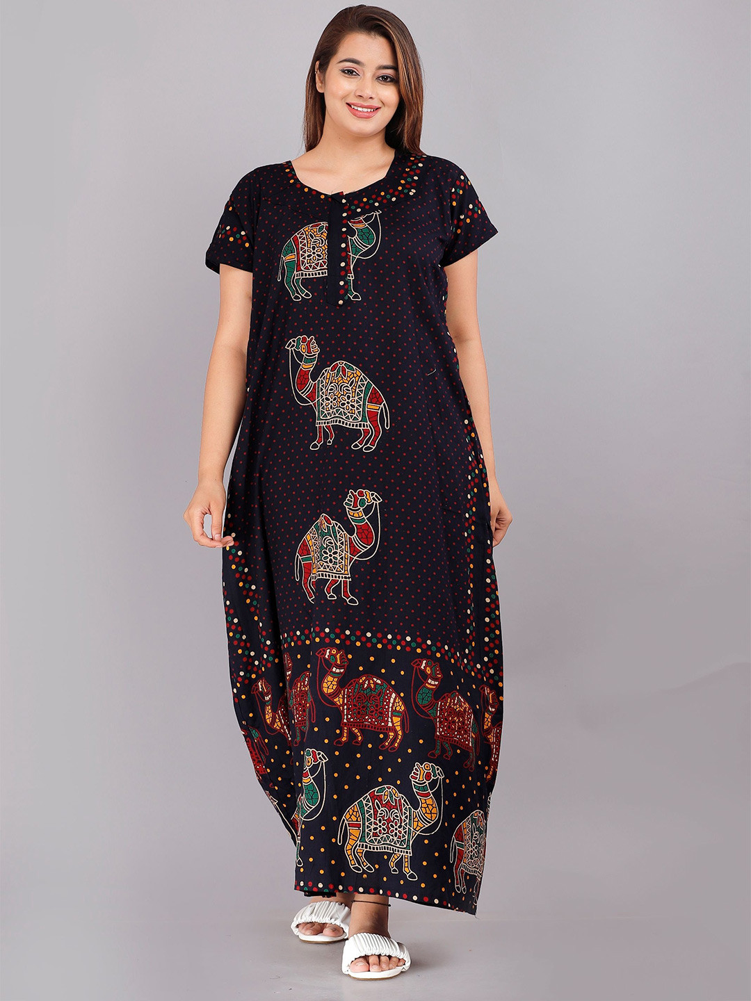 

PR PINK ROYAL Printed Maxi Nightdress, Blue