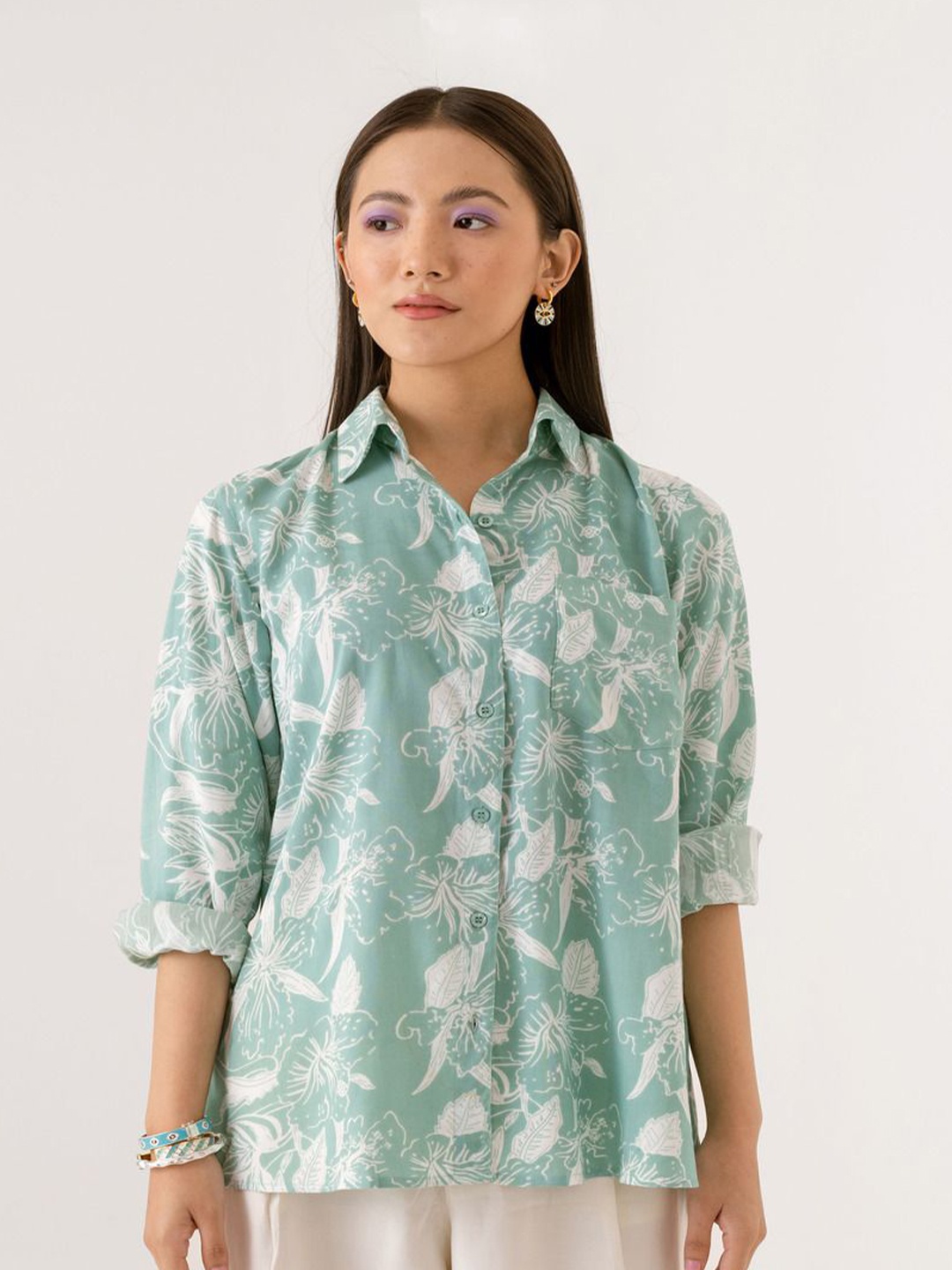 

Zenava by Myntra Women Floral Opaque Printed Casual Shirt, Multi