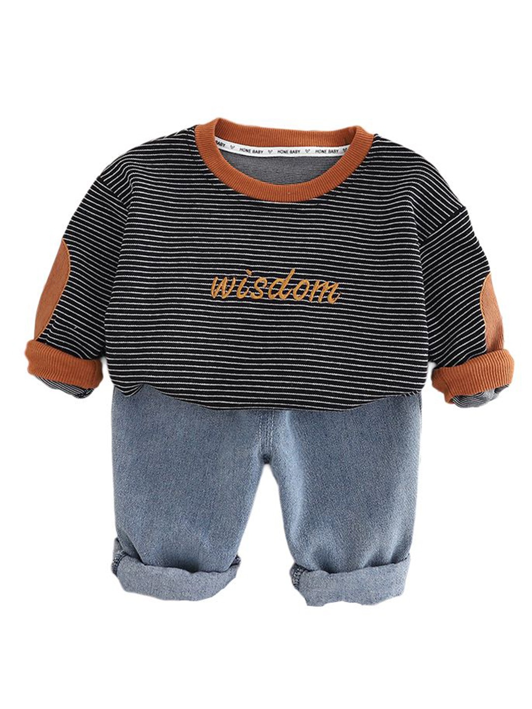 

StyleCast x Revolte Boys Striped Round Neck T-shirt with Trousers, Green