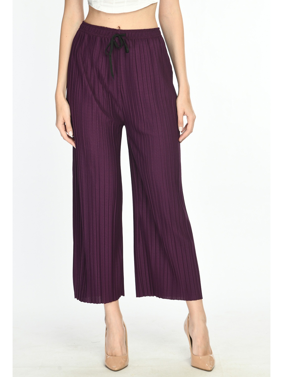 

Purser Women Original Mid-Rise Culottes Trousers, Purple