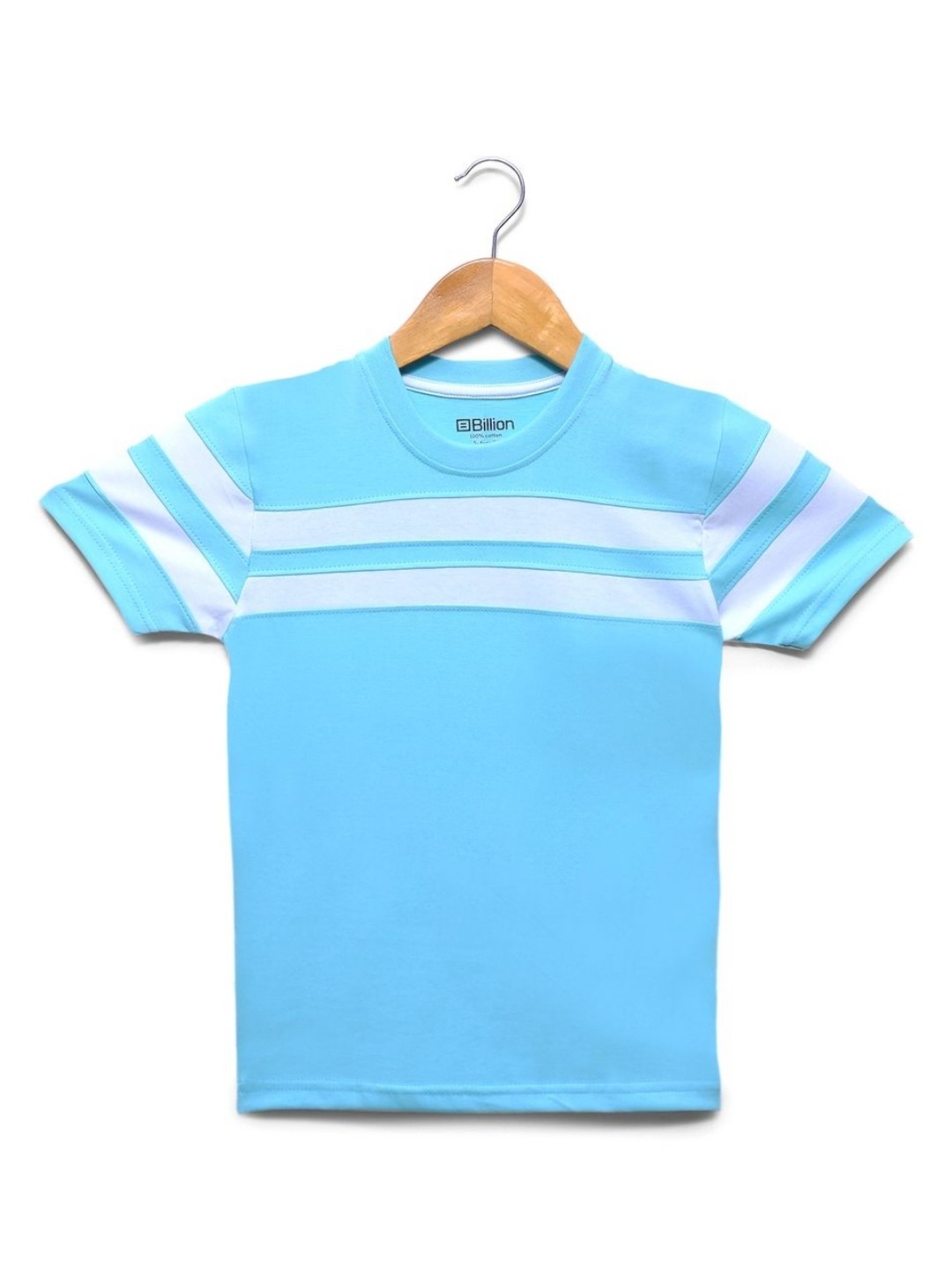 

Billion Boys Striped Round Neck Cotton T-shirt, Turquoise blue