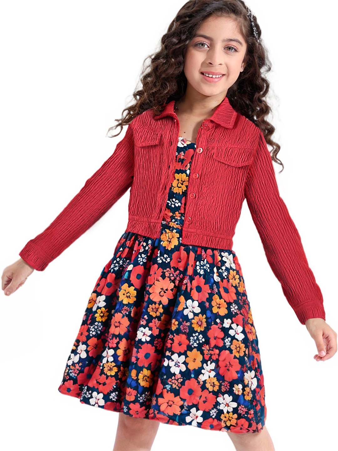 

Hola Bonita Girls Floral Print Fit & Flare Dress, Multi