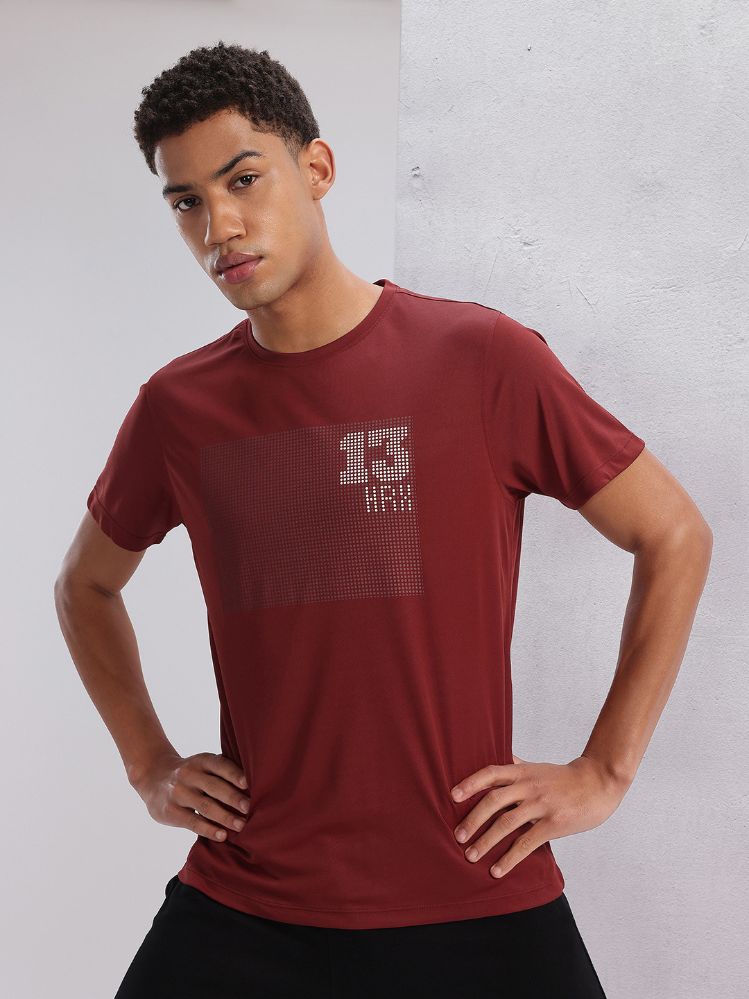 

HRX by Hrithik Roshan Printed Rapid-Dry Training T-shirt, Maroon