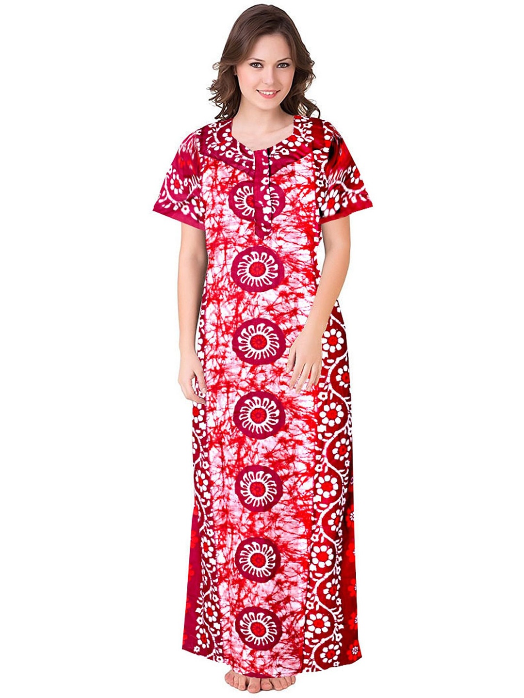 

PR PINK ROYAL Printed Maxi Nightdress, Red