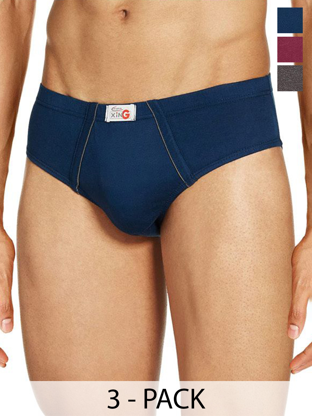 

Rupa Pack Of 3 Assorted Pure Cotton Basic Briefs Frontline-Xing-Brief-IE-3--105