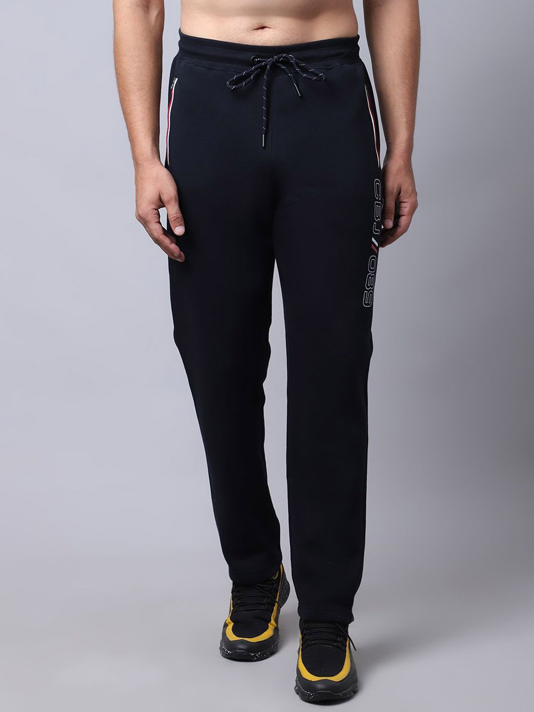 

Cantabil Men Mid Rise Track Pants, Navy blue