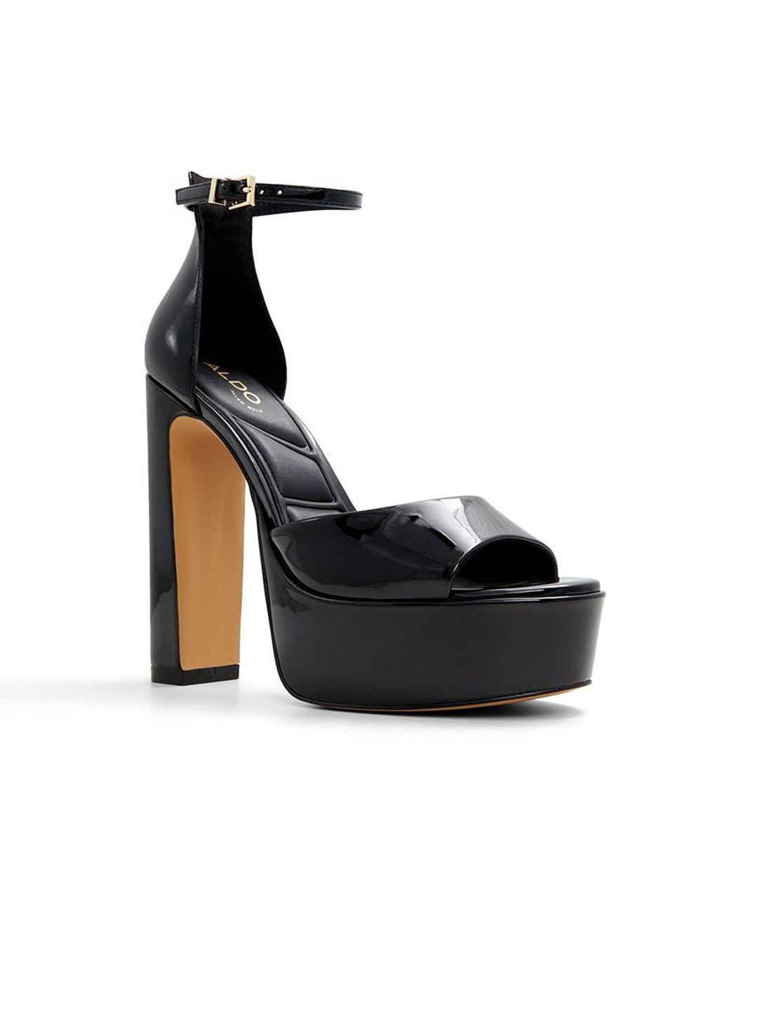 

ALDO Platform Sandals with Buckles, Black