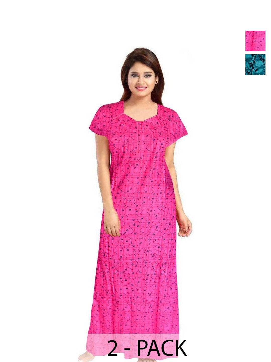

PR PINK ROYAL Printed Maxi Nightdress, Black