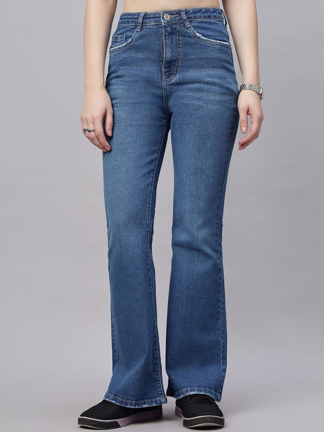 

ZUYA Women Wide Leg High-Rise Light Fade Jeans, Blue